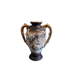 Vintage Hand Painted Japanese Dragon Moriage Satsuma Miniature Vase Urn